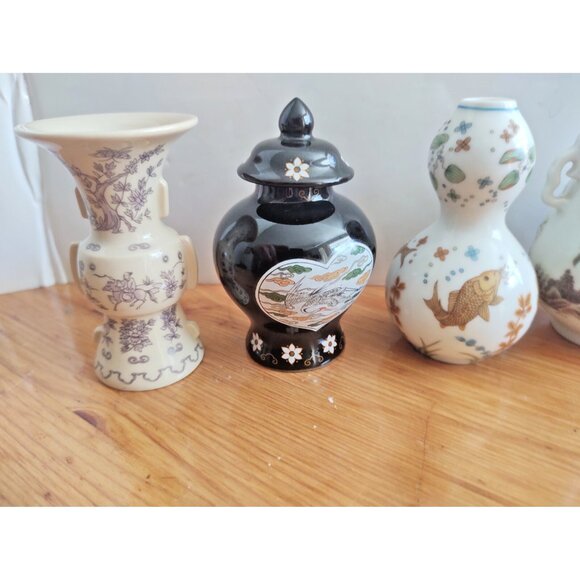 Vintage Franklin Mint Minature Japanese Bud Vases (lot of 5) - Picture 11 of 16